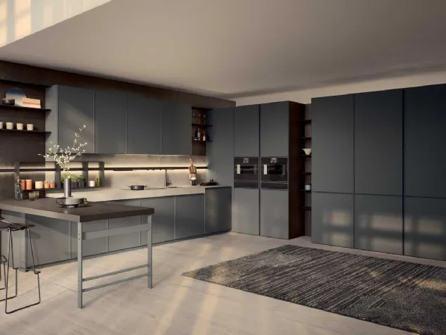 Cucina Moderna Coco Light angolare con penisola di Dibiesse