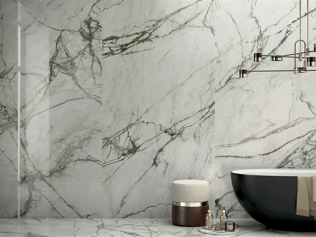 Piastrelle effetto marmo Noblesse Calacatta Emerald di Lea Ceramiche