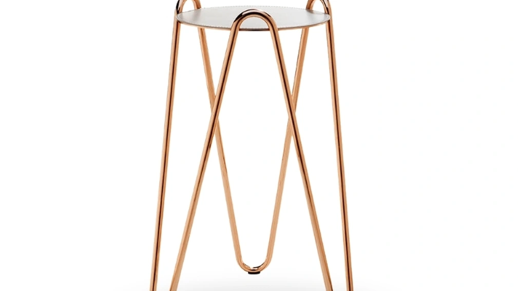 Tavolino in metallo con top rivestito in cuoio Apelle Chic di Midj