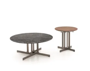 Tavolino Nell in metallo e pino in marmo o legno di Ditre Italia