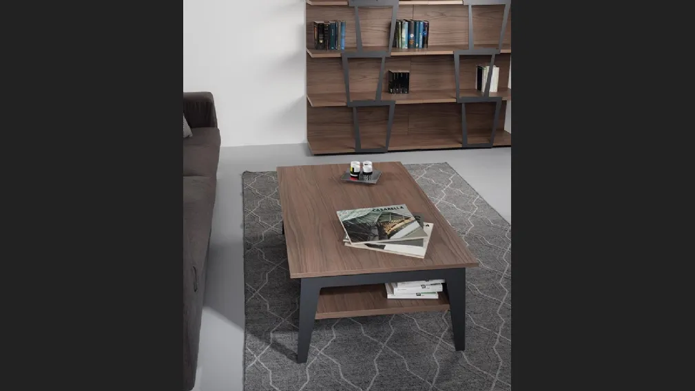 Tavolino con top alzabile in laminato Brighton di Pezzani