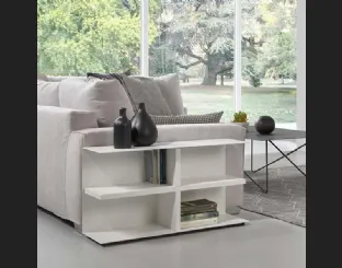 Tavolino multifunzione da affiancare al divano in laminato e acciaio Slim di Pezzani