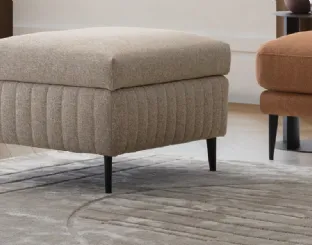 Pouf contenitore in tessuto imbottito e trapuntato Treasure di Le Comfort