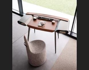 Scrittoio Gulliver in pelle e metallo di Presotto
