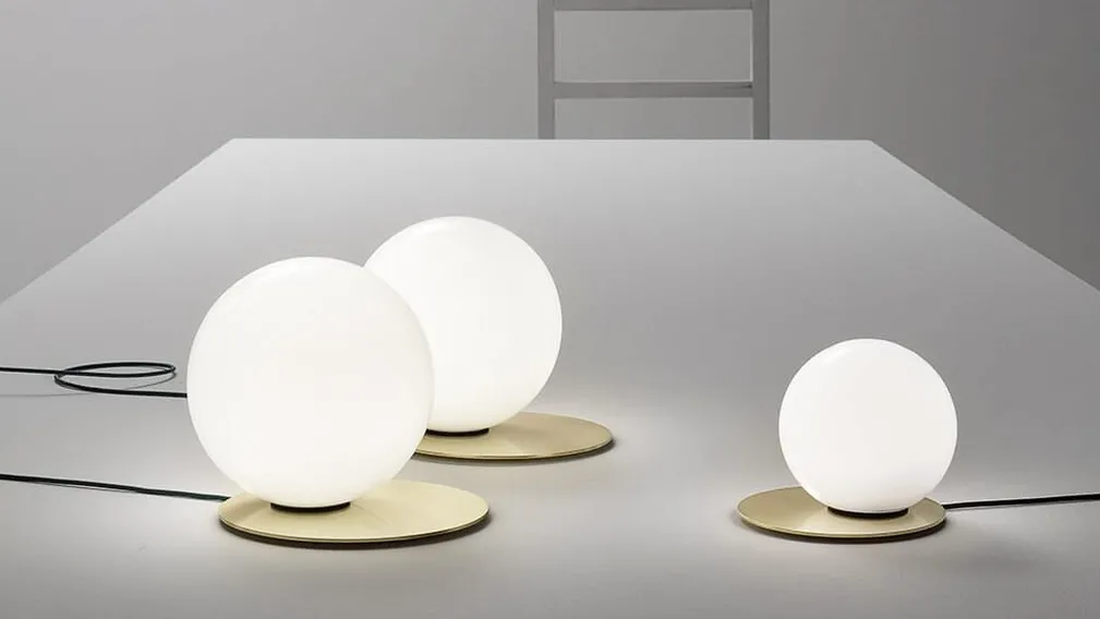 Lampada da tavolo in ottone e vetro soffiato Bijoux di Vesoi