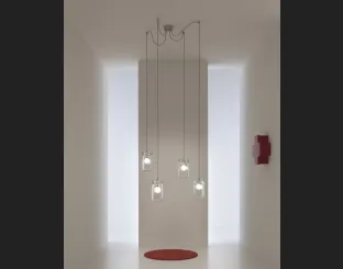 Lampada sospeso in vetro trasparente Ideabarattolo di Vesoi