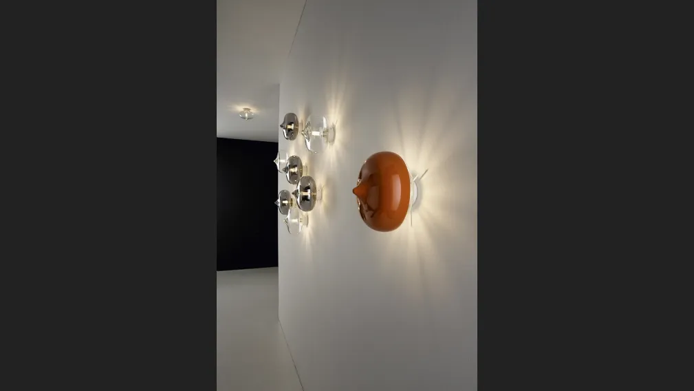 Lampada da parete in vetro soffiato naturale o decorato Bice di Vesoi