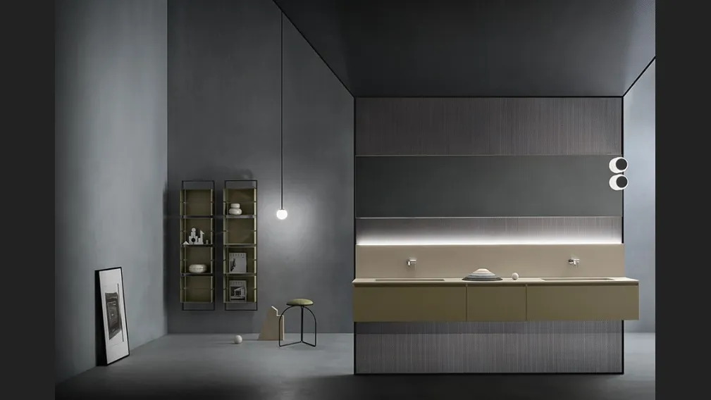 Mobile da Bagno sospeso Eden 03 in laccato SoftTouch di Cerasa