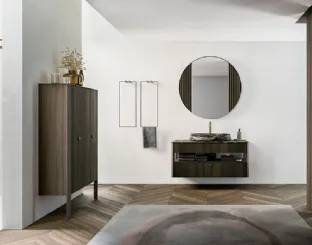 Mobile da Bagno sospeso Honey 01 in Rovere Termocotto di Cerasa