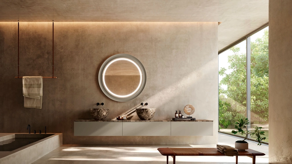 Mobile da Bagno Kyton 07 in laccato e marmo di Nova Cucina