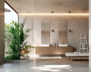 Mobile da Bagno sospeso Kyton 12 in Noce Crudo di Nova Cucina