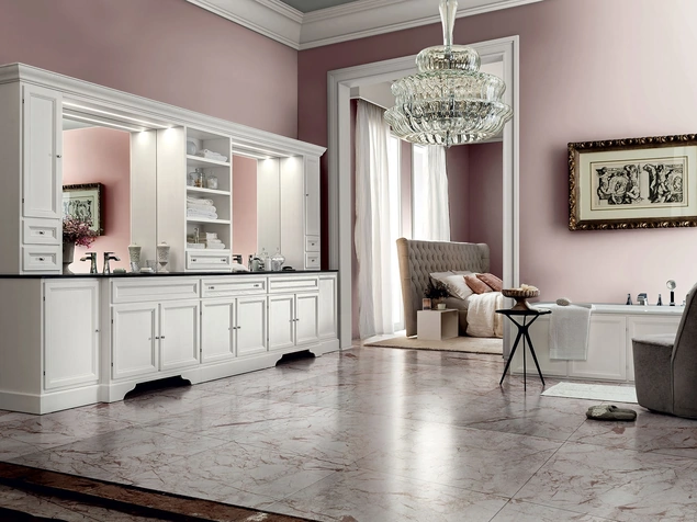 Mobile da Bagno Paestum 00 in laccato Bianco di Cerasa