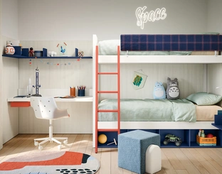 Cameretta con letti a castello Camelot di Nidi