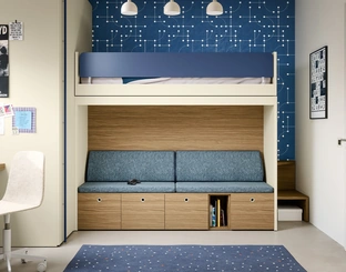 Cameretta con letti a castello Skid di Nidi