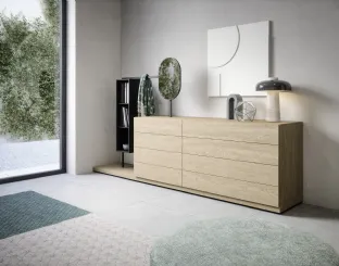 Comò Easy System in legno di Rovere impiallacciato di Novamobili