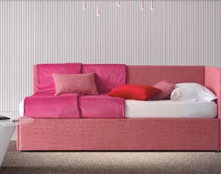 Letto singolo Pentas in tessuto con secondo letto estraibile di Le Comfort