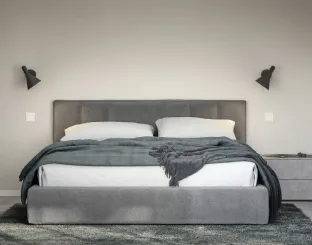 Letto con testiera in tessuto imbottito e trapuntato York di Cinquanta3