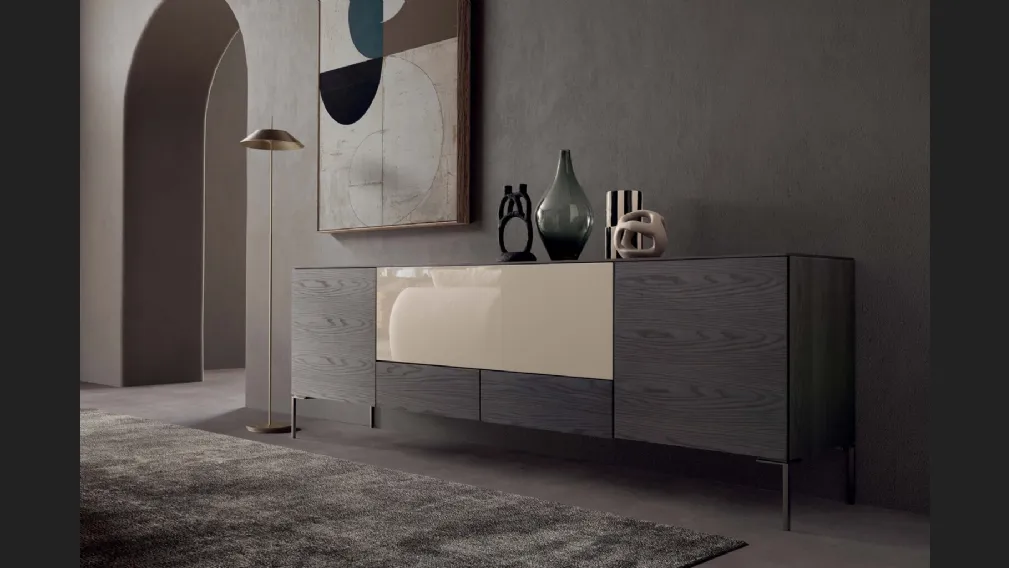 Madia I-Modul Art in legno e laccato lucido di Presotto