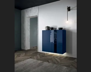 Madia Alta I-Modul Art in laccato lucido con piedini in metacrilato trasparente di Presotto