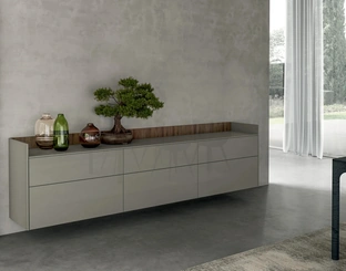 Mobile sospeso Living Time in laccato lucido di Arredo3