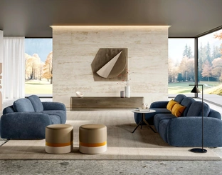 Salotto in tessuto Susa con penisola e lineare di Le Comfort