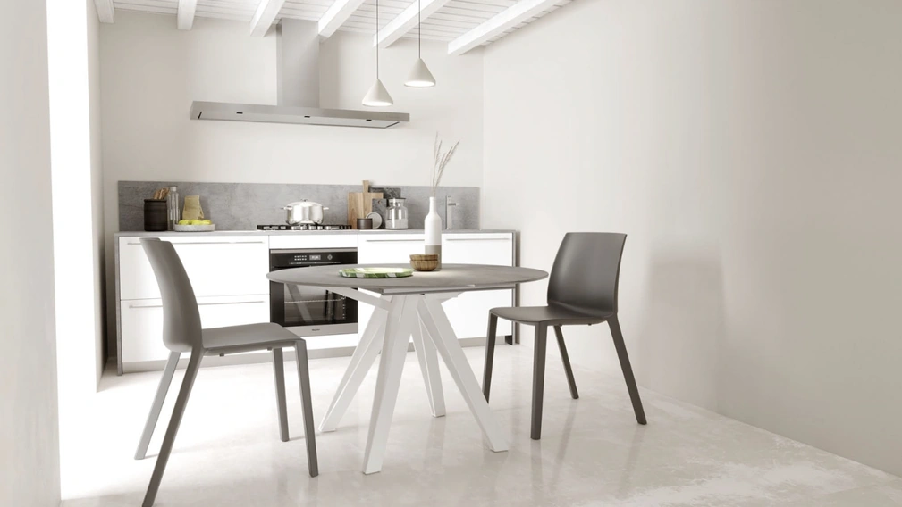 Tavolo allungabile Apple in ceramica pietra di savoia di Zamagna