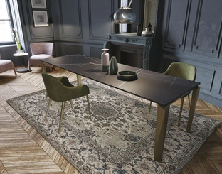 Tavolo allungabile Diamond in laminato Sahara noir di Zamagna