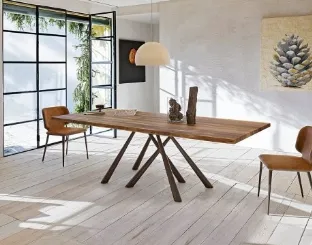Tavolo di design con piano rettangolare in legno Forest di Midj