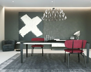 Tavolo allungabile Freccia in laminato nero di Zamagna