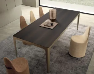 Tavolo Grand More con top in Legno di Presotto