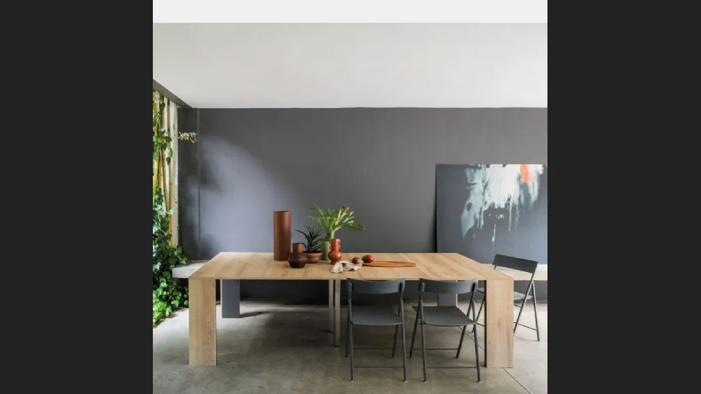 Consolle allungabile con struttura in laminato ecologico con rinforzo in alluminio Leonardo di Pezzani