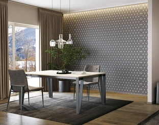 Tavolo allungabile Win in melaminico rovere naturale nodato di Zamagna