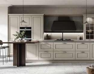 Cucina Classica con isola Asolo 03 in laccato e laminato di Arredo3