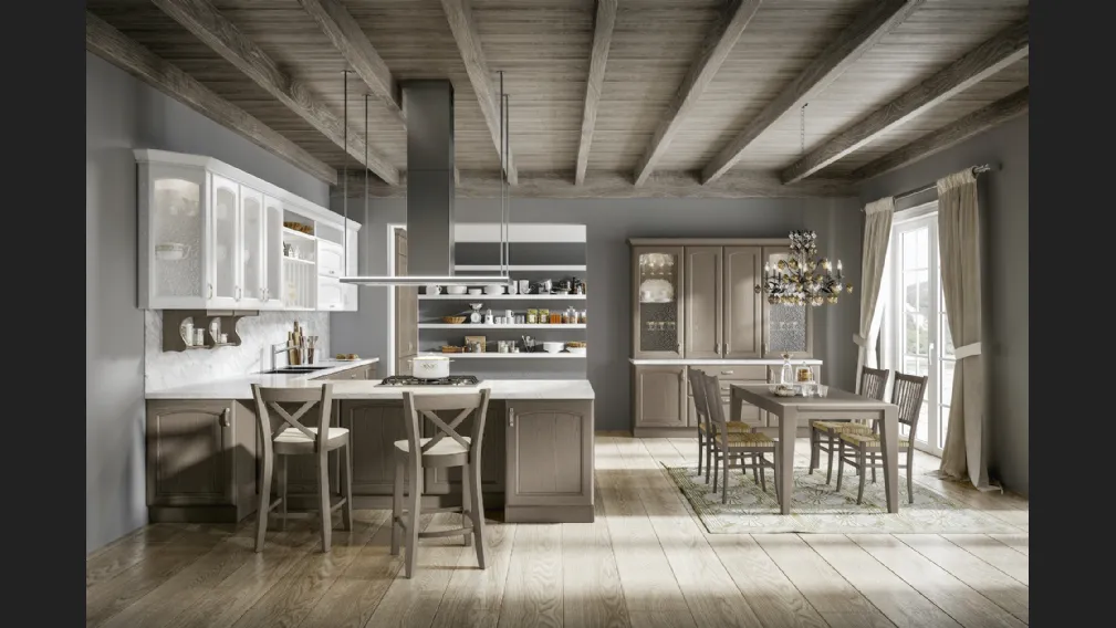 Cucina Classica Cantica con penisola di Home Cucine