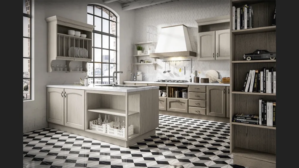 Cucina Classica Cantica con penisola di Home Cucine