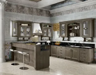 Cucina Classica Gold Elite con penisola di Home Cucine