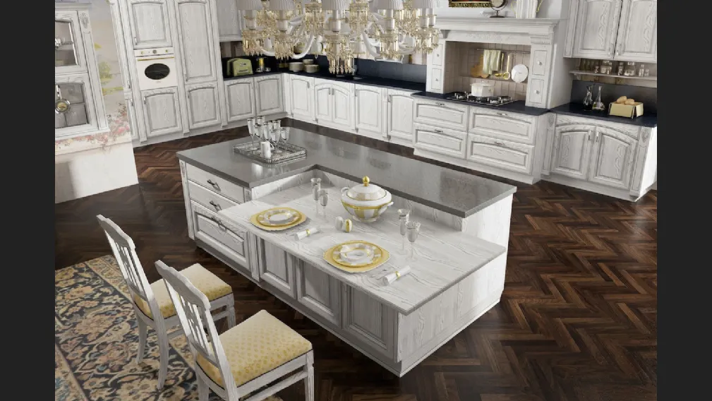 Cucina Classica Gold Elite con isola di Home Cucine