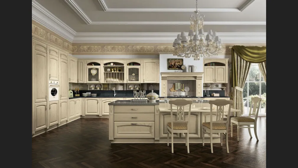 Cucina Classica Gold Elite con isola di Home Cucine