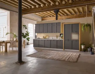 Cucina Classica lineare in legno laccato grigio opaco Mia 02 di Dibiesse