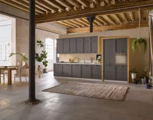 Cucina Classica in legno laccato grigio opaco Mia lineare di Dibiesse