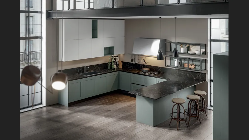 Cucina Classica Olimpia con penisola di Home Cucine