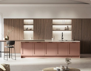 Cucina Classica in laccato a poro aperto con isola Opera di Arredo3