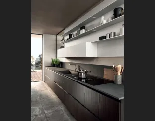 Cucina Moderna lineare Area 22 Time in olmo nero di Dibiesse