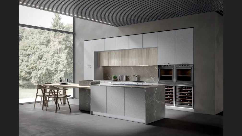 Cucina Moderna Aura con isola di Home Cucine