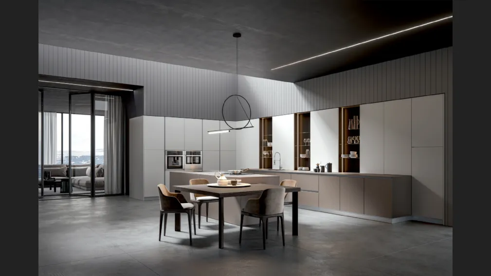 Cucina Moderna Aura con isola di Home Cucine