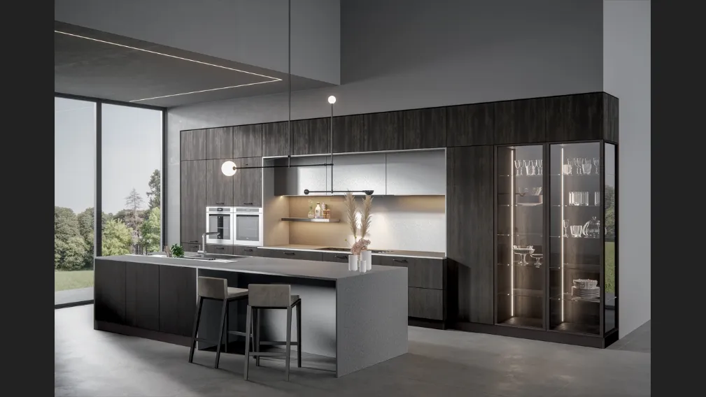 Cucina Moderna Aura con isola di Home Cucine