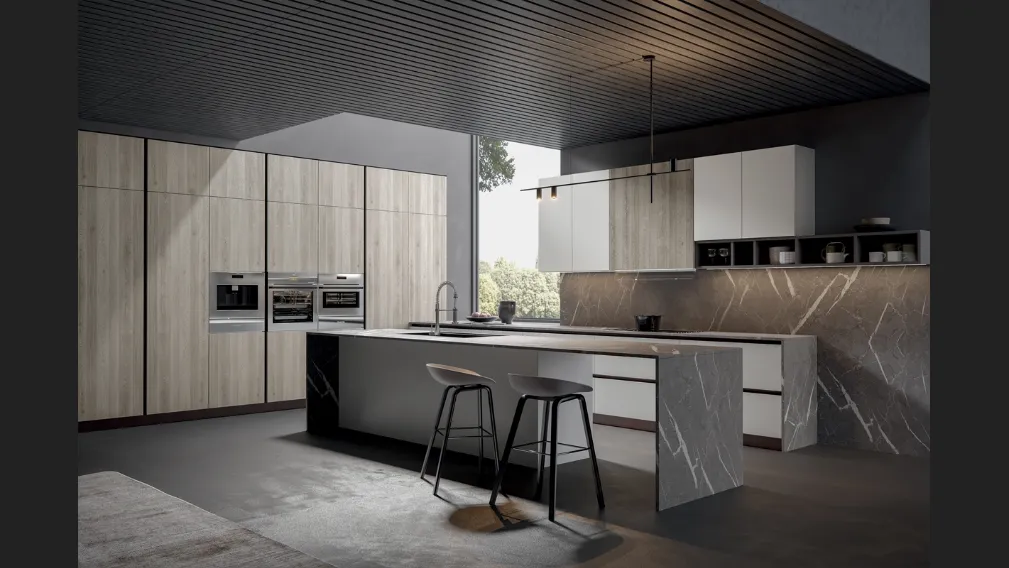 Cucina Moderna Aura con isola di Home Cucine