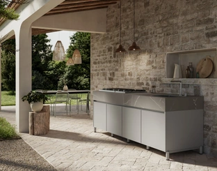 Cucina Moderna in alluminio Aura di Arredo3
