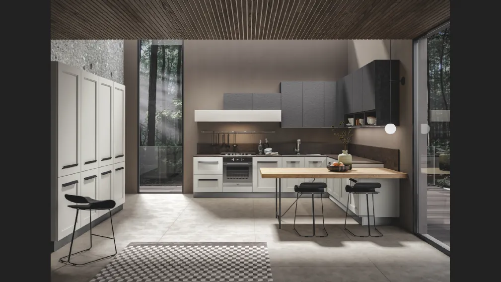 Cucina Moderna Boston in laccato con penisola di Home Cucine