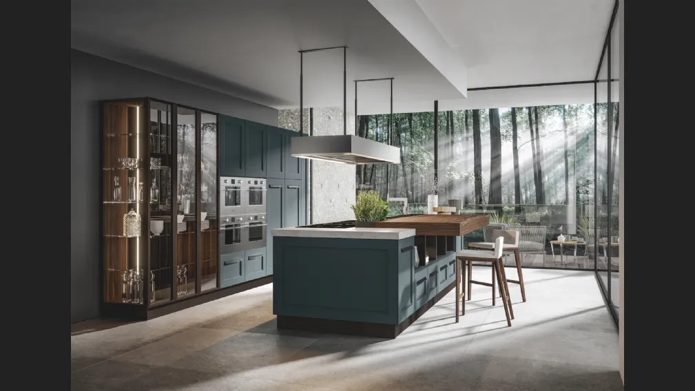 Cucina Moderna Boston con isola in laccato opaco di Home Cucine